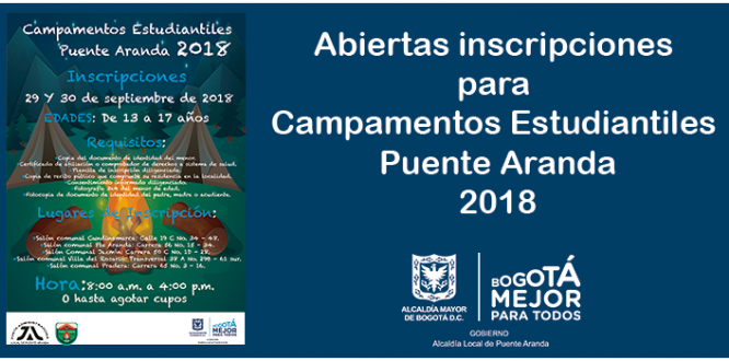 Abiertas inscripciones para Campamentos Estudiantiles Puente Aranda Abiertas inscripciones para Campamentos Estudiantiles Puente Aranda