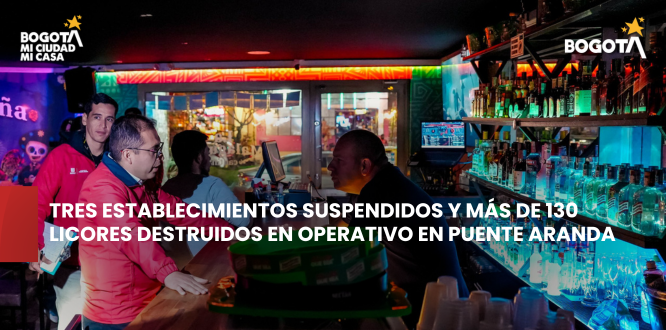 Tres establecimientos suspendidos y más de 130 licores destruidos en operativo en Puente Aranda Tres establecimientos suspendidos y más de 130 licores destruidos en operativo en Puente Aranda