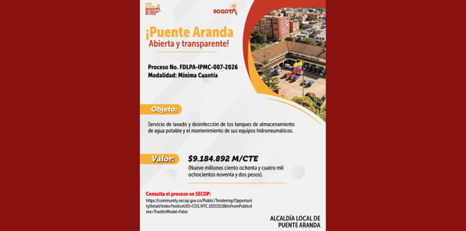  PROCESO No. FDLPA-IPMC-007-2026  Modalidad: Mínima Cuantía