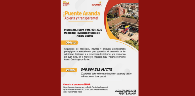  PROCESO No. FDLPA-IPMC-004-2026  Modalidad: Invitación Proceso de Mínima Cuantía