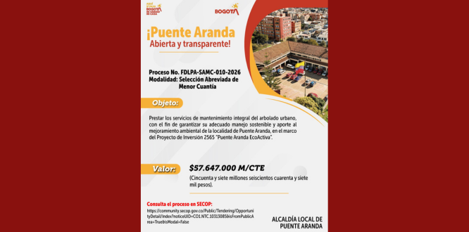 proceso No. FDLPA-SAMC-010-2026, Modalidad: Selección Abreviada de Menor Cuantía.