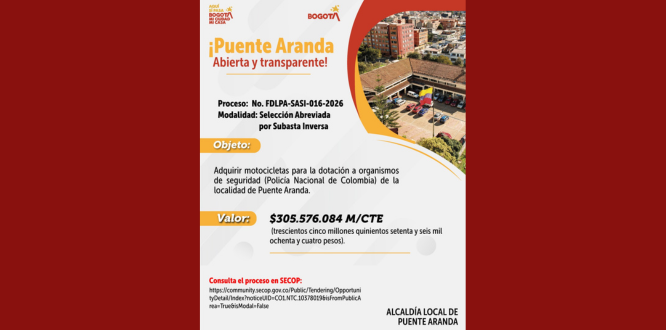 Proceso No. FDLPA-SASI-016-2026 Modalidad: Selección Abreviada por Subasta Inversa.