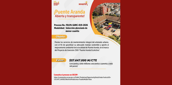 Proceso No. FDLPA-SAMC-019-2026 Modalidad: Selección abreviada de menor cuantía.