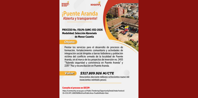 Proceso de contratación FDLPA-SAMC-032-2026, Modalidad: Selección Abreviada de Menor Cuantía.