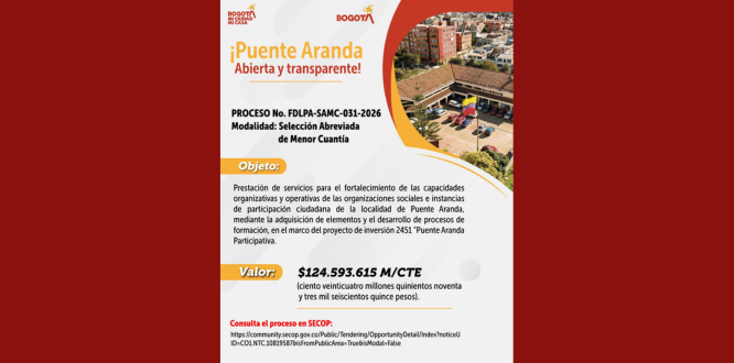 Proceso FDLPA-SAMC-033-2026, Modalidad: Selección Abreviada de Menor Cuantía.