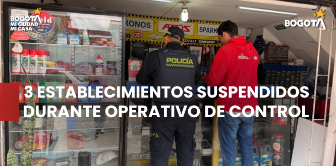 Tres establecimientos fueron suspendidos durante operativo de control en la Carrera 50 de Puente Aranda Tres establecimientos fueron suspendidos durante operativo de control en la Carrera 50 de Puente Aranda