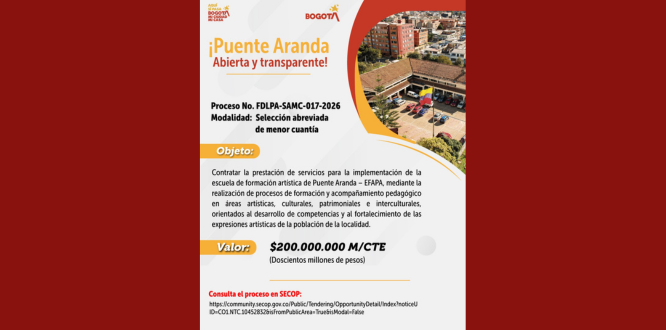 Proceso No. FDLPA-SAMC-017-2026 Modalidad: Selección abreviada de menor cuantía.