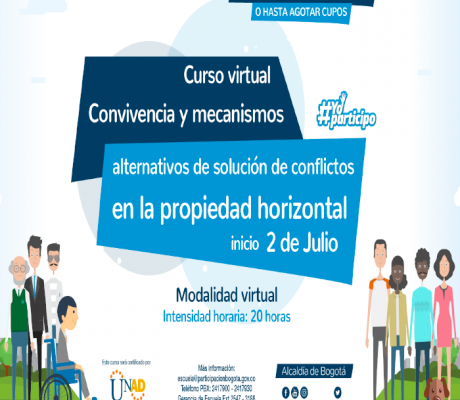 Los invitamos a inscribirse en el curso virtual ¨Convivencia y Mecanismos Alternativos de Solución de Conflictos en la Propiedad Horizontal¨