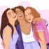 Mujeres abrazando 